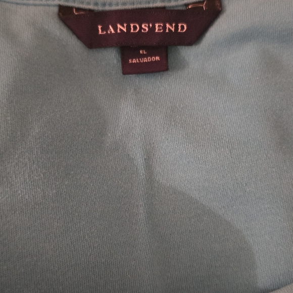 Land’s End Aqua Blue Cotton Tank Top Sleeveless Size L - Picture 3 of 5
